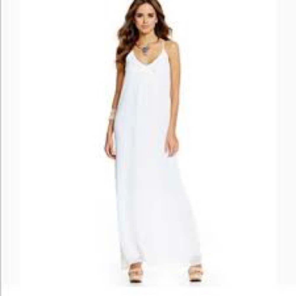 Gianni Bini Rachel Spaghetti Strap Maxi- white